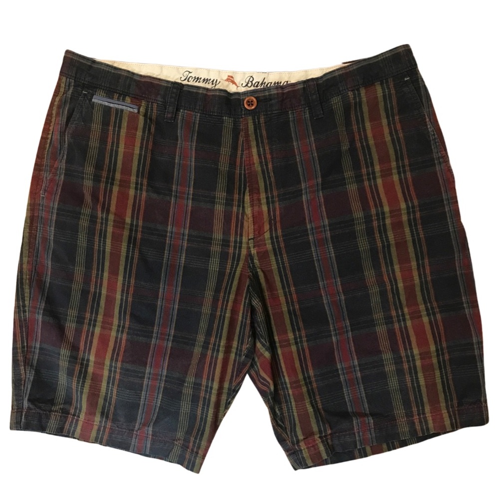 Tommy Bahama plaid shorts with rich colors